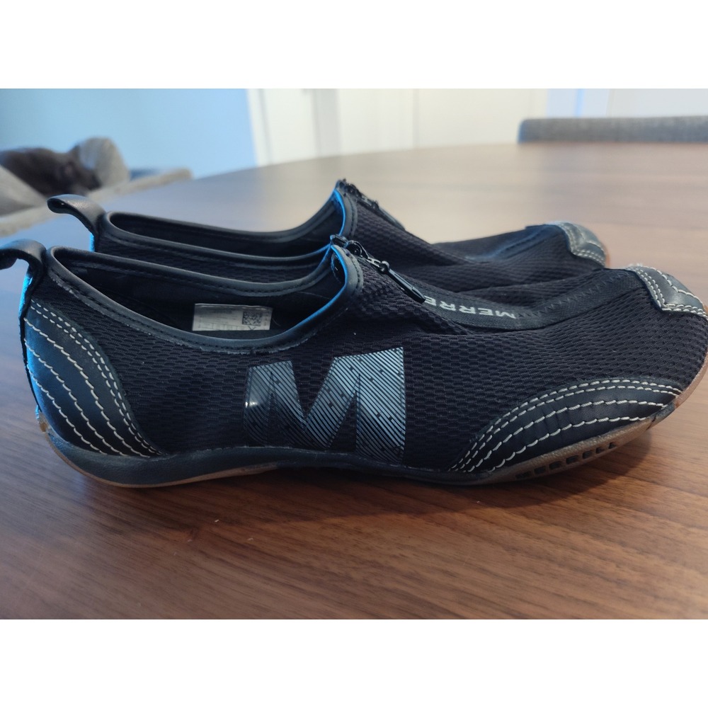 Merrell Womens J73426 Black Mesh Leather Zip Up Athletic Shoes Sneakers Size 8